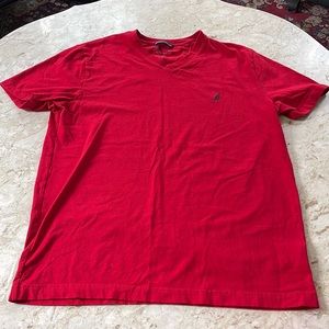 Nautica Men’s v neck short sleeve t shirt Size S Red
